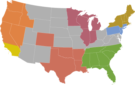 US sales representatives map